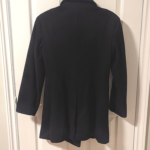 Le Chateau Black Wool Trench Coat (Size S) - Picture 2 of 14